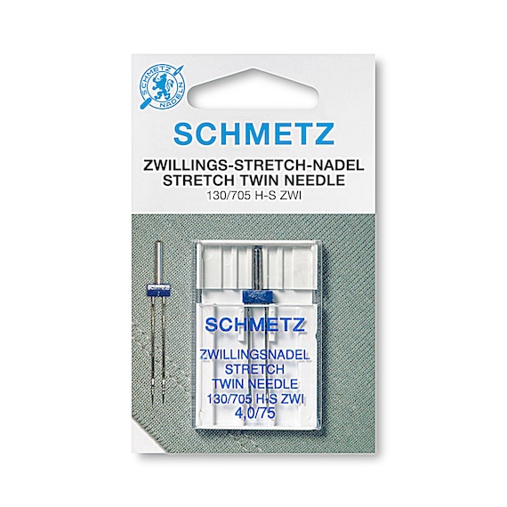Schmetz Stretch Twin Needle: Ball Point Sewing Machine Needle (1pc/pack)