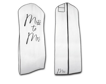 XL Miss To Mrs White Breathable Garment Bag - 24" x 72" x 10" Gusset