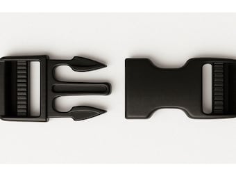 Ajustador deslizante de hebilla de liberación lateral de plástico negro de 1"