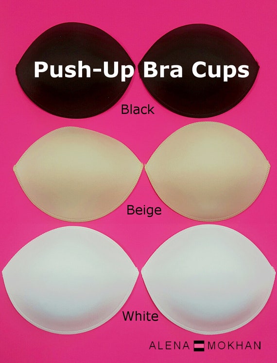 3 PAIRS Full Push up Bra Cups Sew in Satin Tricot Covered Bra Pads Breast  Inserts Beige White Black Size A B C D 2D 3D H G -  Norway