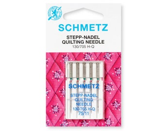 Schmetz Quilting Needles 130/705 H-Q - Sizes 75/11, 90/14 (5pcs/pack) - Home Sewing Machine Needles 15x1