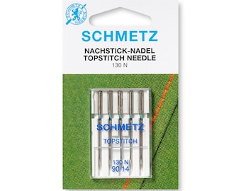 5-50pcs Schmetz Topstitch Needles 130 N - Home Sewing Machine Needles 15x1 (5pcs/pack) - Sizes 90/14, 100/16