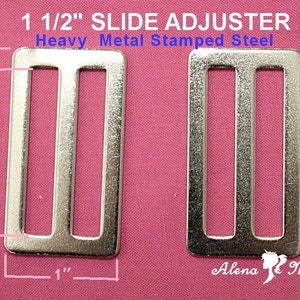 10-100 pcs 1.5" Tri-Glides Heavy Stamped Steel Webbing Slide Adjuster Buckle