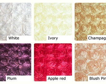 3D Rose Satin Rosette Fabric: Wedding & Home Decor - You Pick Color