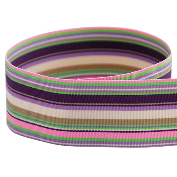 Stripe Webbing: Lavender & Beige Stripe Webbing: Lavender & Beige