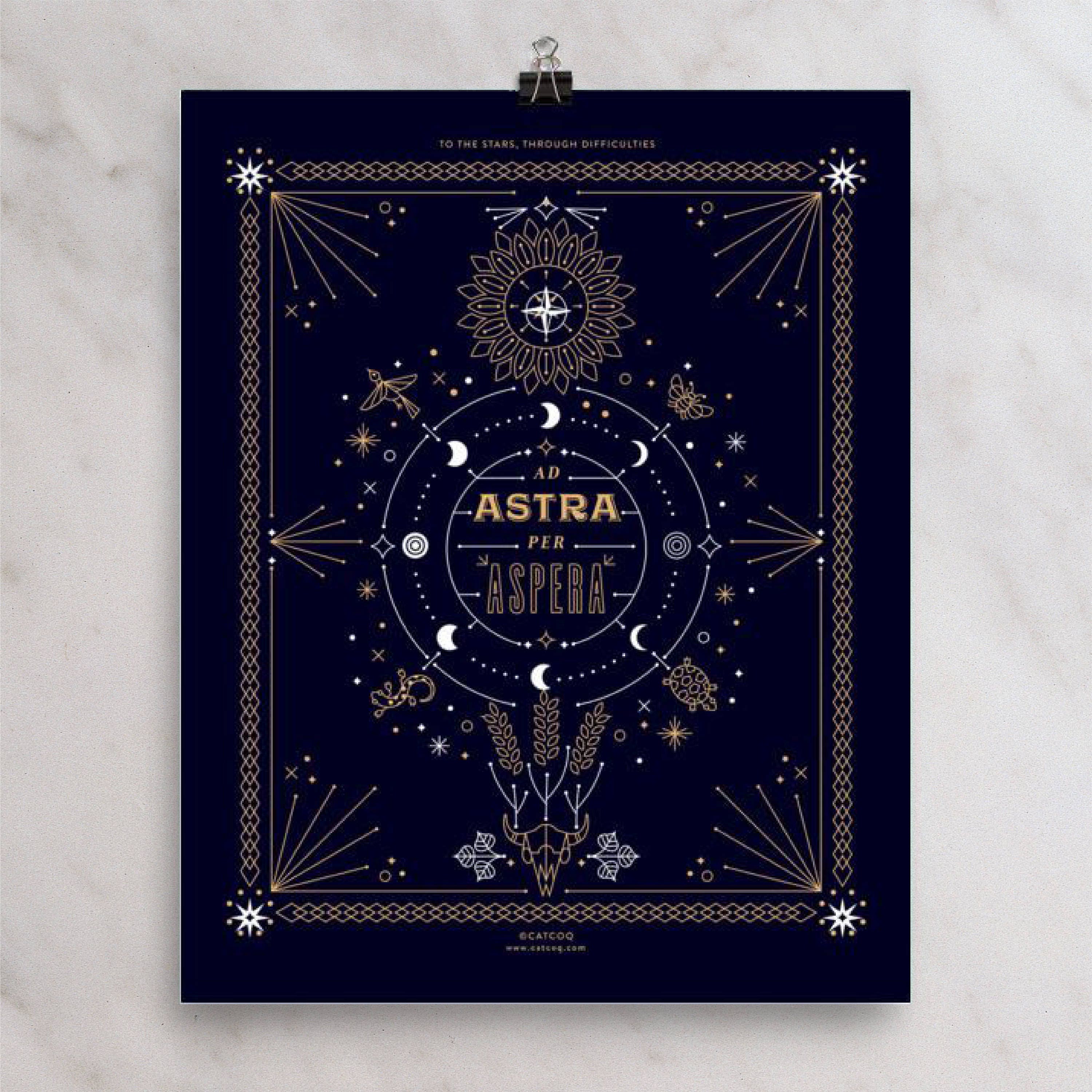 Ad Astra per Aspera Digital Illustration Art Print by Catcoq. Museum ...