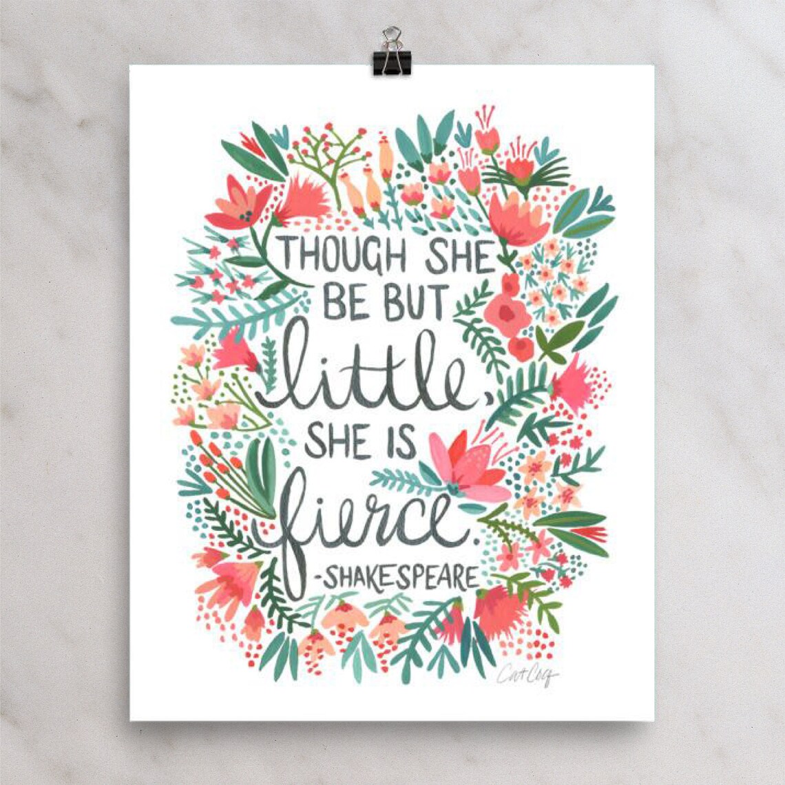 Little &amp; Fierce Signed Watercolor / Acrylic Art Print by - Etsy