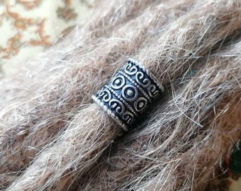 Metal Silver Tone Dread Bead, 9mm Hole, The Dread Bead Shop, Bullseye Motif