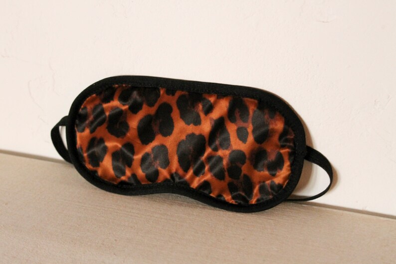 Masque De Sommeil En Soie Léopard - Bandeau Satin Confortable Pour Dormir, Voyage, Sieste, Hommes Et Femmes, Avec Chouchou - 13