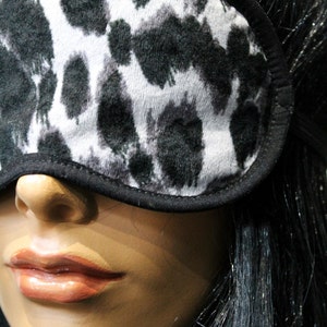 Sleep mask mask night mask leopard print relaxation black cotton fleece double thickness black satin 2