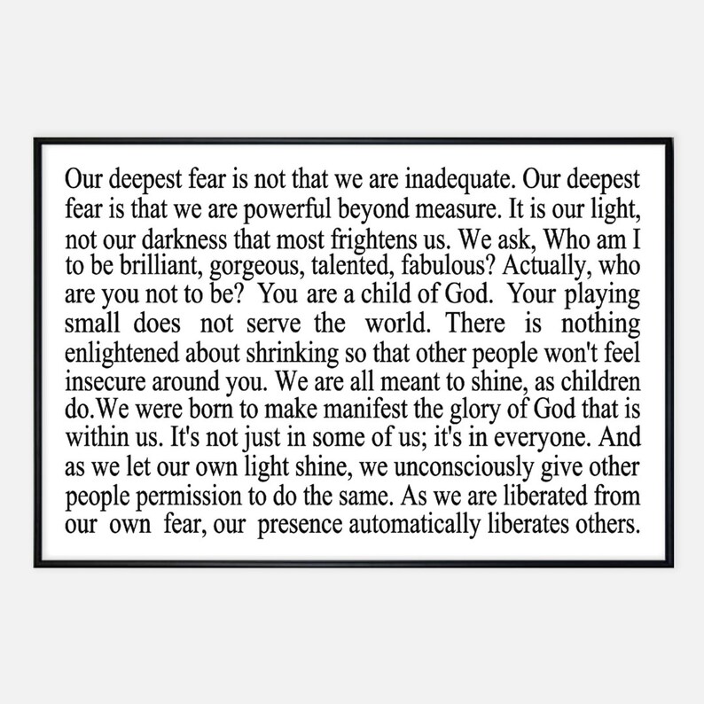 Our Deepest Fear Coach Carter poster print 24x36 Hand Etsy