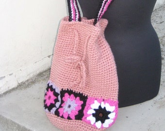 Granny square boho bag crochet pattern, Crochet shoulder bag tutorial,  Womens bag PDF pattern digital download