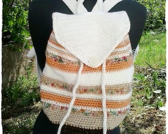 Modèle pdf de sac à dos boho rayé au crochet, cadeau pour crocheter, modèle de sac pour femmes, modèle de sac à dos au crochet, modèle de sac rapide et facile