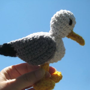 Amigurumi seagull crochet pattern, Crochet pattern amigurumi bird, Crochet seagull, Amigurumi animals pattern, Crochet bird pdf pattern image 1