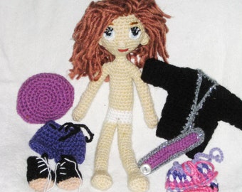 Poupée au crochet motif perlé, poupée Amigurumi + vêtements de poupée motif au crochet PDF, motif au crochet fille amigurumi, tutoriel de poupée