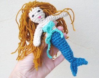 Modèle de poupée sirène au crochet, modèle PDF sirène Amigurumi, tutoriel de poupée au crochet, cadeau pour les filles, modèle de poupée Amigurumi, jouet au crochet bricolage