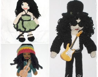 Poupée au crochet 3 modèles, Modèles de crochet de poupée Amigurumi, Modèles pdf de tutoriel de jouets au crochet, Modèles d'amigurumi de poupée