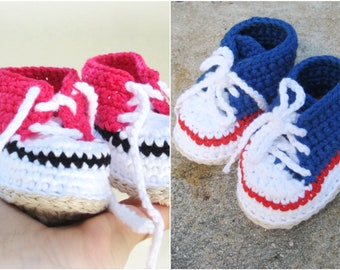 Crochet pattern baby sneakers for boys and girls, Crochet newborn shoes PDF pattern, Baby booties easy crochet pattern