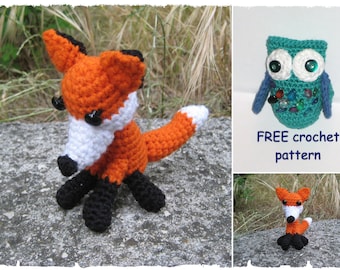 Modèle de crochet amigurumi renard + modèle de crochet de hibou GRATUIT, modèle PDF amigurumi de renard au crochet, tutoriel d'animaux Amigurumi, modèle de jouet au crochet