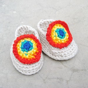 Crochet baby rainbow shoes 3 PDF pattern, Easy crochet pattern for baby booties, Baby flip flops crochet pattern for beginners, Baby sandals image 4
