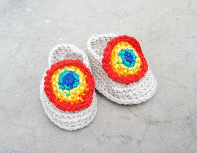 Crochet baby rainbow shoes 3 PDF pattern, Easy crochet pattern for baby booties, Baby flip flops crochet pattern for beginners, Baby sandals image 4