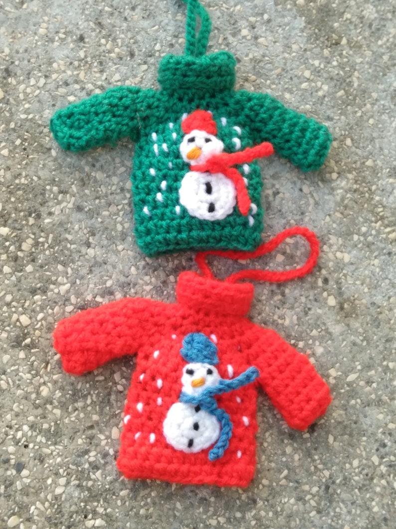 Ugly Christmas Sweater Ornament Crochet Pattern Tiny Sweater Etsy