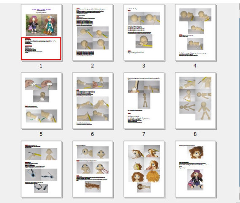 Poupée au crochet motif perlé, poupée Amigurumi vêtements de poupée motif au crochet PDF, motif au crochet fille amigurumi, tutoriel de poupée image 9