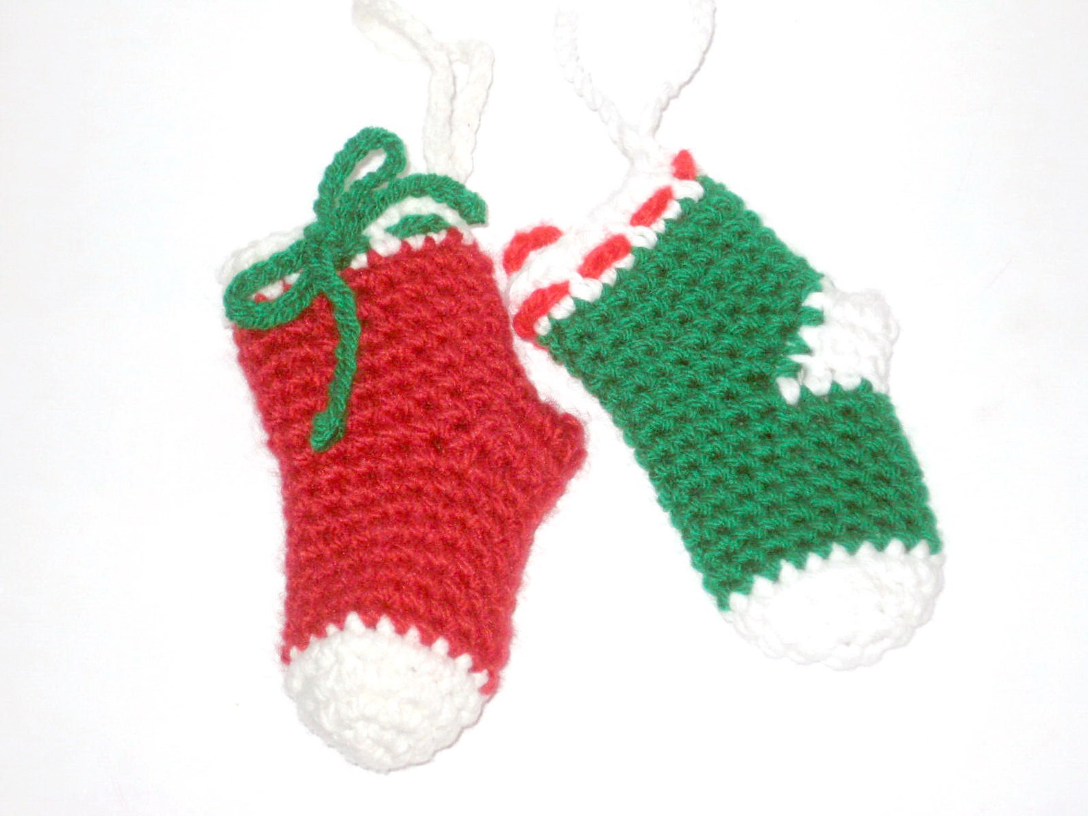 Christmas Stocking Ornament Crochet Pattern, Small Crochet Socks, Christmas Tree Decoration