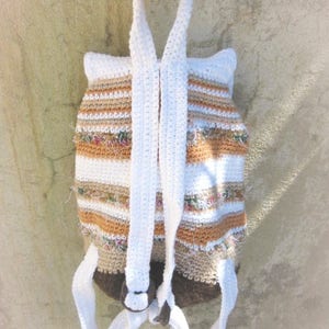 Crochet striped boho backpack pdf pattern, Gift for crocheter, Womens bag pattern, Backpack crochet pattern, Quick and easy bag pattern image 7