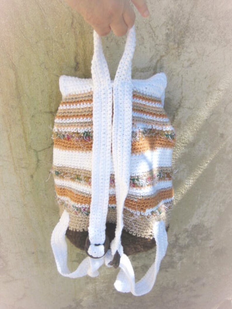 Crochet striped boho backpack pdf pattern Gift for crocheter Etsy