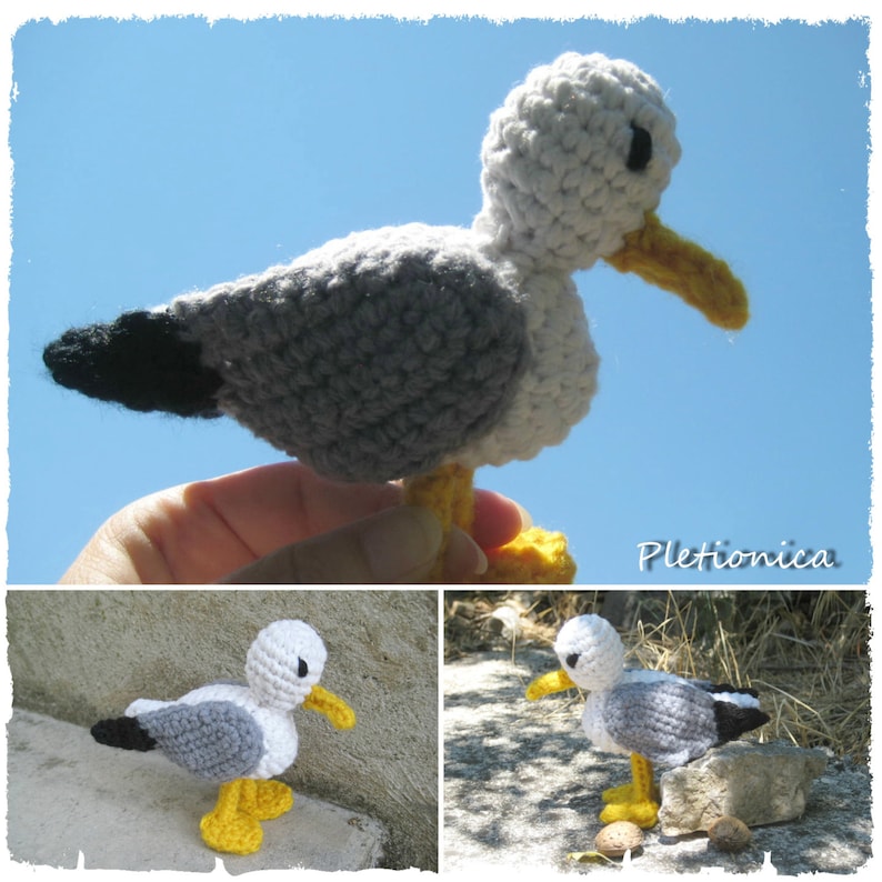 Amigurumi seagull crochet pattern, Crochet pattern amigurumi bird, Crochet seagull, Amigurumi animals pattern, Crochet bird pdf pattern image 2