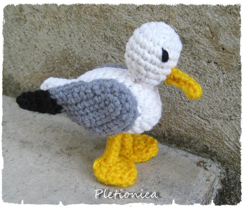 Amigurumi seagull crochet pattern, Crochet pattern amigurumi bird, Crochet seagull, Amigurumi animals pattern, Crochet bird pdf pattern image 3