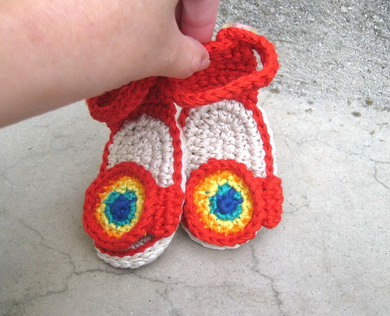 Crochet baby rainbow shoes 3 PDF pattern, Easy crochet pattern for baby booties, Baby flip flops crochet pattern for beginners, Baby sandals image 3