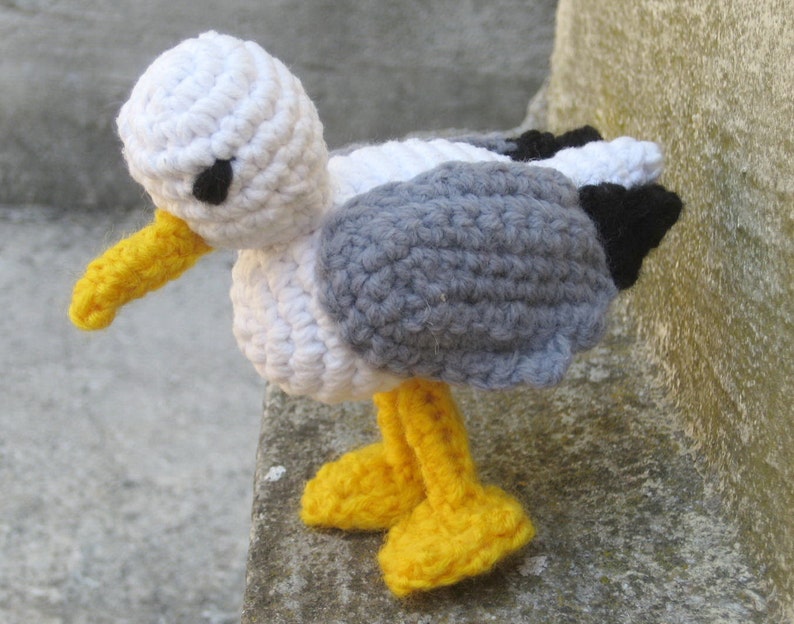 Amigurumi seagull crochet pattern, Crochet pattern amigurumi bird, Crochet seagull, Amigurumi animals pattern, Crochet bird pdf pattern image 4