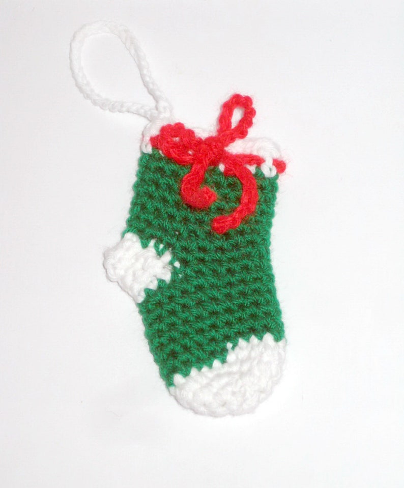 Christmas Stocking Ornament Crochet Pattern Small Crochet Etsy