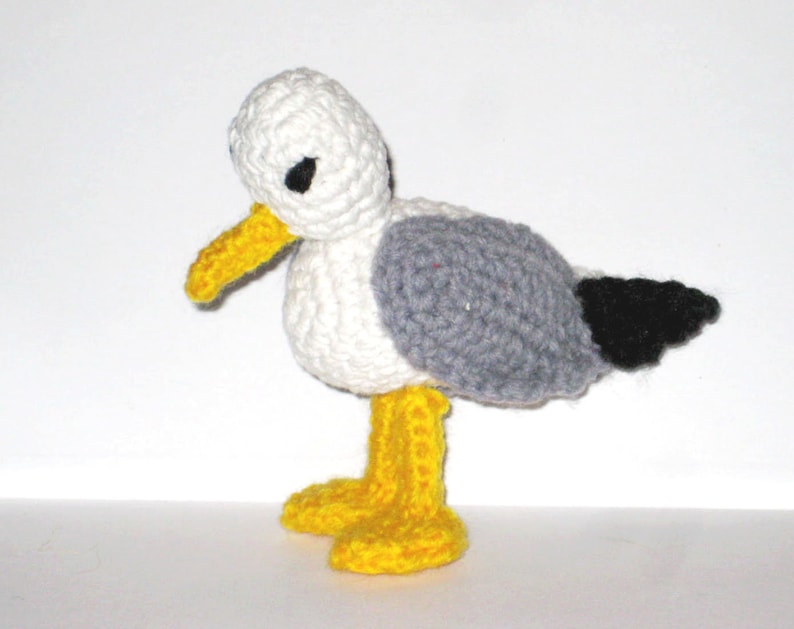 Amigurumi seagull crochet pattern, Crochet pattern amigurumi bird, Crochet seagull, Amigurumi animals pattern, Crochet bird pdf pattern image 6