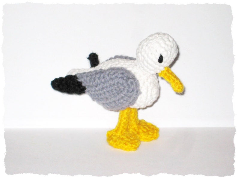 Amigurumi seagull crochet pattern, Crochet pattern amigurumi bird, Crochet seagull, Amigurumi animals pattern, Crochet bird pdf pattern image 5