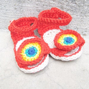 Crochet baby rainbow shoes 3 PDF pattern, Easy crochet pattern for baby booties, Baby flip flops crochet pattern for beginners, Baby sandals image 2