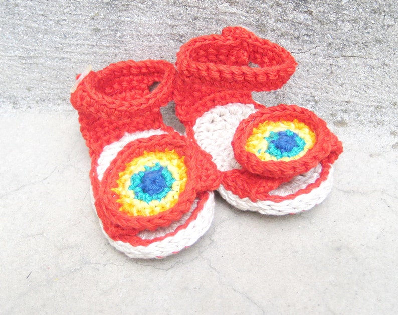 Crochet baby rainbow shoes 3 PDF pattern, Easy crochet pattern for baby booties, Baby flip flops crochet pattern for beginners, Baby sandals image 2