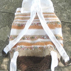 Crochet striped boho backpack pdf pattern, Gift for crocheter, Womens bag pattern, Backpack crochet pattern, Quick and easy bag pattern image 10