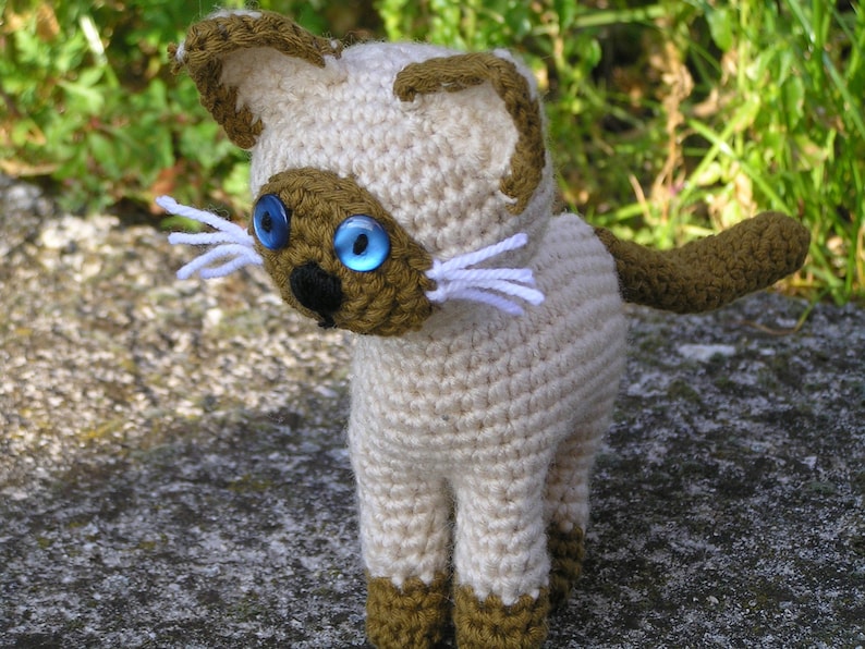 Siamese Cat Amigurumi Crochet Pattern, PDF Crochet Toy Pattern, Crochet