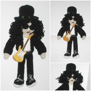 Crochet pattern amigurumi doll, Crochet Two PDF patterns, Amigurumi doll guitar pattern FREE, Rock star doll pattern image 3