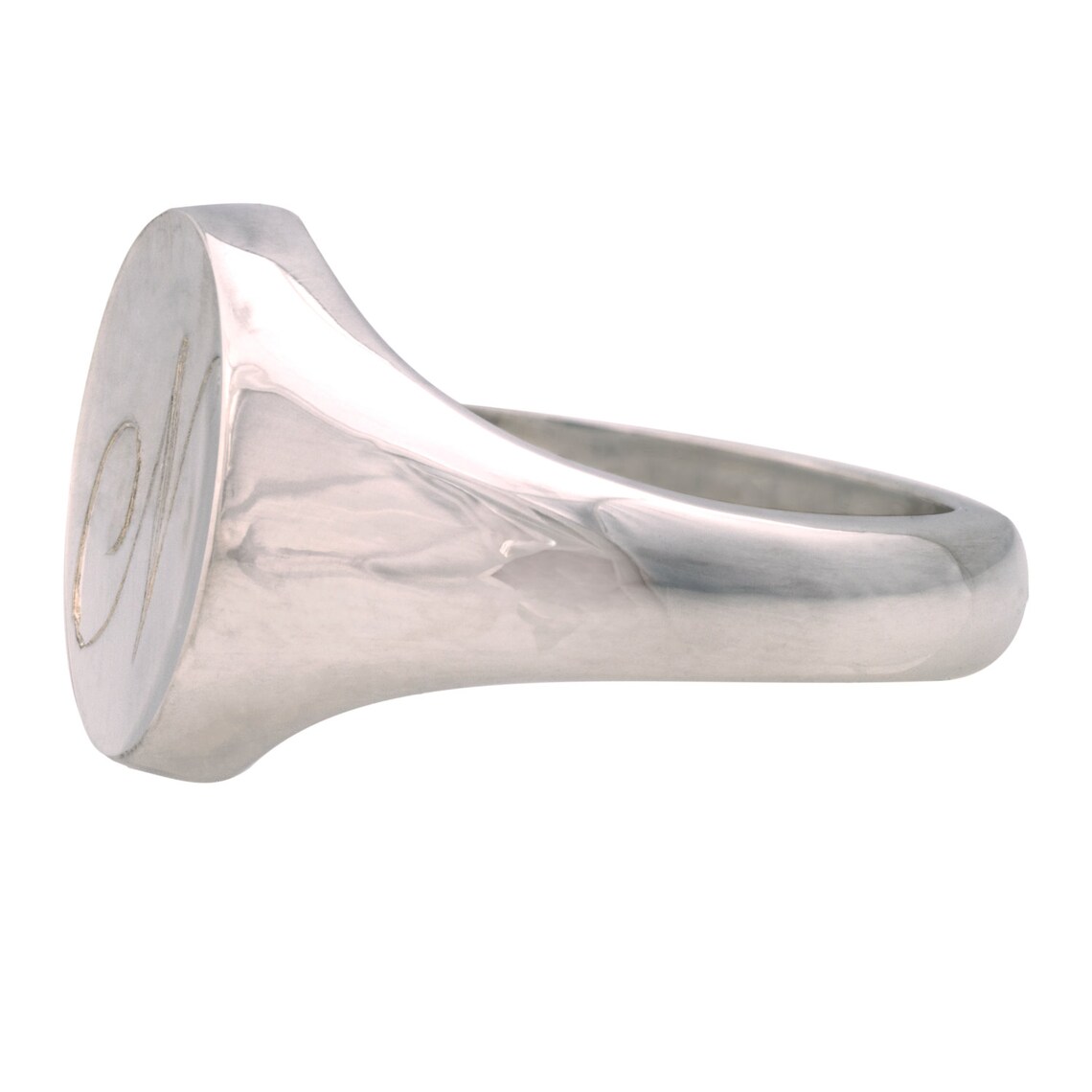 Sterling silver ring with PERSONALISED engraved initial Etsy