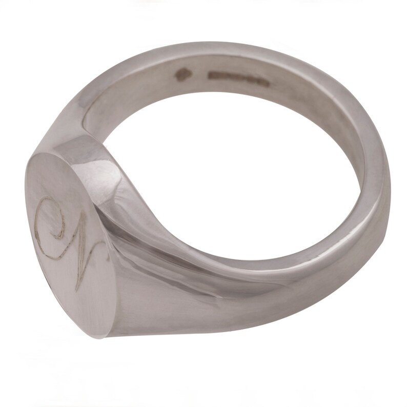 Sterling Silver Ring With PERSONALISED Engraved Initial Etsy