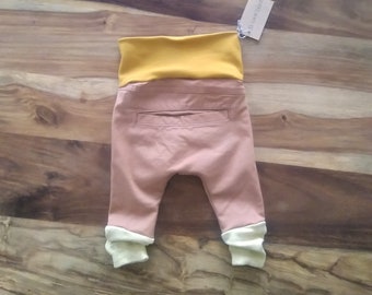 Upcycled grow with me baby pants
