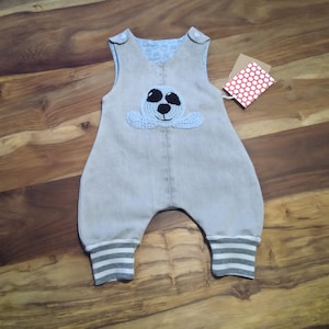 Recycling, upcycling baby denim romper, denim romper, size 50