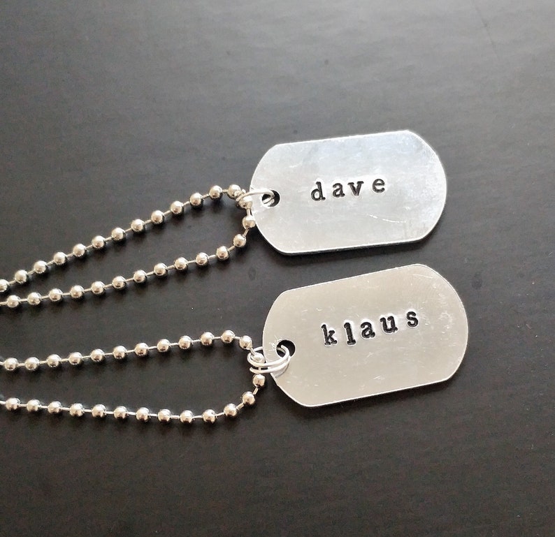 matching dog tag and owner necklace