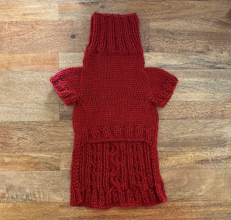 Red Braided Cable Knit Dog Sweater Small and Medium Etsy