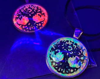 Tree of Life Pendant Black Light Reactive