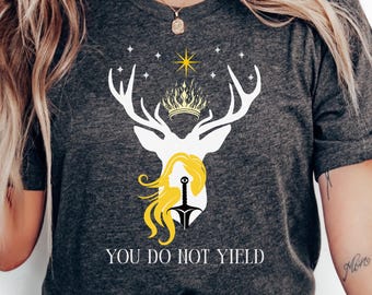 Throne Of Glass Stag Aelin Quote Shirt, The Thirteen Shirt, TOG Acotar Fan, Sara J Maas Fan Gift for her To Whatever End Throne Of Glass Tee